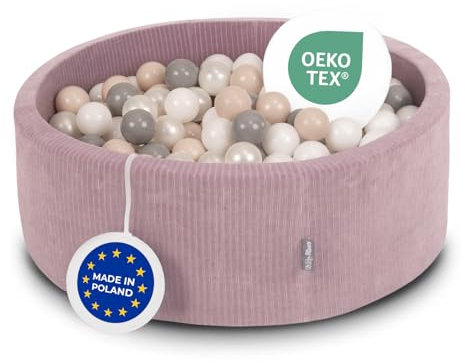 KiddyMoon Bällebad Kinder Schaumstoff 90X30cm/200 Bälle Für Baby Ab 1 Jahr