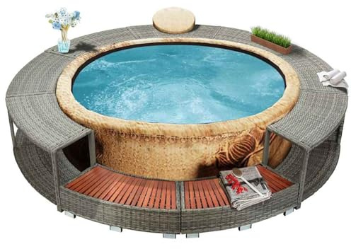 Gecheer Filter für Intex-Pool, Whirlpool-Gestell, Polyrattan