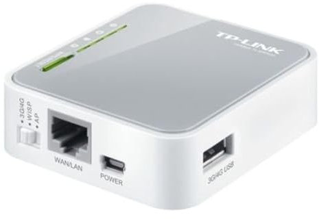 TP-Link Portable 3G/4G Wireless N Router, 1x 2.0 USB Port + 1xMicro USB Port, 1x Fast WAN/LAN Ports, WISP Mode, Travel-size Design, No sim card slot, No Configuration Required, UK Plug (TL-MR3020)