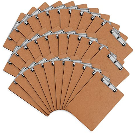 HERKKA Lot de 32 planchettes à pince écologiques en isorel avec clip discret Format lettre A4 Fournitures de classe