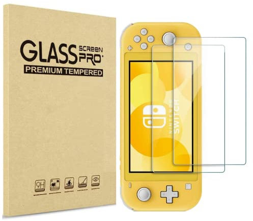 PHONILLICO Verre Trempé pour Nintendo Switch Lite [Pack de 2] Film Protection Resistant Vitre Protecteur Anti Rayure