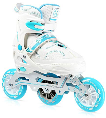 Nils Extreme Inliner für Erwachsene- Inline Skates Herren und Damen - ABEC7 Kugellager - Inliner Damen und Herren - Rollerskates Größenverstellbar 39-42 - Weiß - NA11201 A
