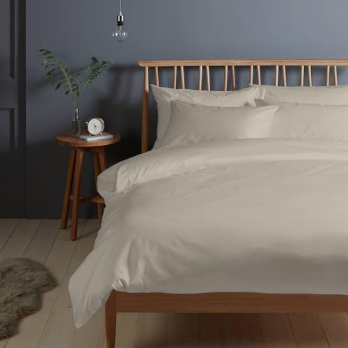 Pizuna Bettwäsche 140x200 + 70x90 Baumwolle Taupe 400 Fadenzahl | 2-Teilig 100% Langstaple Baumwolle Bettbezug und Kissenbezug, Mako Satin Bettwäscheset 140x200 + 70x90 Mako Satin