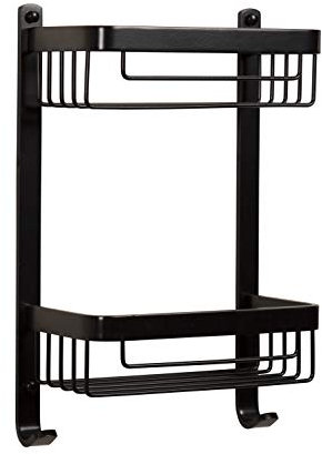 Croydex Matte Black Large Two Tier Basket
