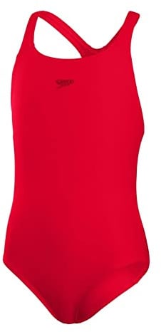 Speedo Mädchen ECO Endurance+ Medalist Badeanzug | Chlorbeständig | Recyclingmaterial | Bequeme Passform | Schwimmunterricht | Badeurlaub Badeanzug, Fed Red, 4
