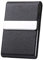 Étui pour cartes de visite, 1 étui en cuir synthétique pour cartes de visite, porte-cartes fin en acier inoxydable avec fermeture magnétique – Noir