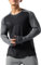 Herren Fitness Lange Ärmel Hemden Sport Running Bodybuilding T-Shirts Trockener Sitz Oberteil Sweatshirts Schwarz M