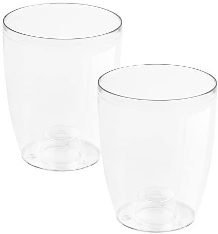 2x Macetero orquídea de plastico Coubi Orchid en color blanco transparente 13,2 (largo) x 13,2 (ancho) x 16 (altura) cm