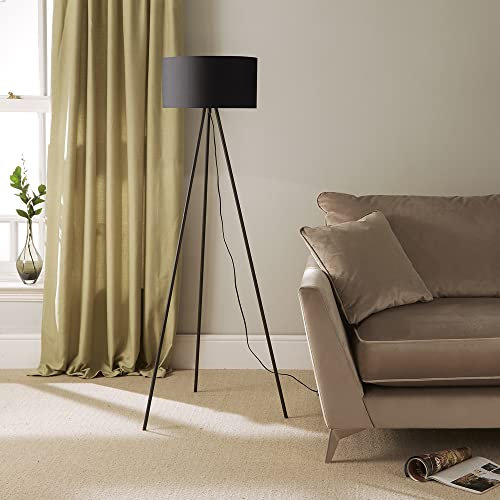 Leena Black Metal Tripod Floor Lamp