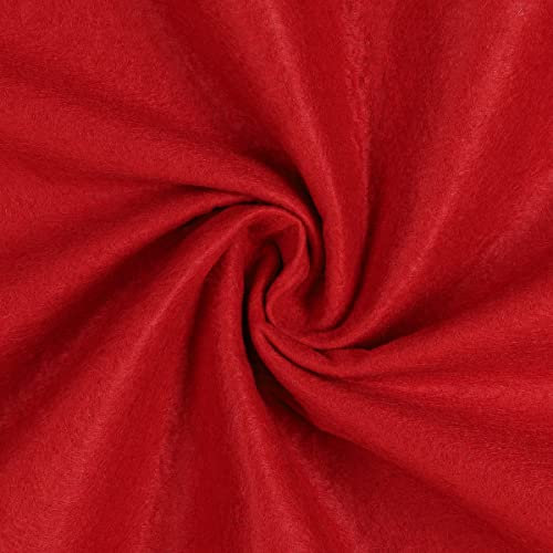 Mondo Tessuti - Tagli di Tessuto Panno Lenci - Feltro 1mm - Disponibile in Diversi Formati e ben 60 Colori (50X190CM, ROSSO)