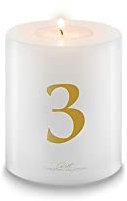Qult Farluce Trend - Teelichthalter in Kerzenform - Christmas Collection - Adventskerzen (3 Gold)