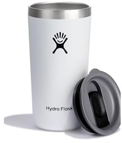Hydro Flask - All Around Tumbler 355 ml (12 oz) mit verschließbarem, auslaufsicherem Press-In-Deckel - Edelstahl-Doppelwand-Vakuumisolierung - White