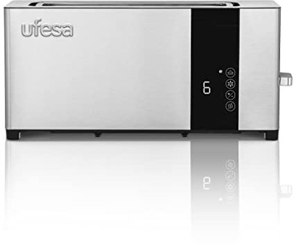 Ufesa Plus Delux Toaster 1 Extra Lange Scheibe, LCD-Digitalbildschirm, 1050 W, 1 breiter Schlitz, 7 Bräunungstufen
