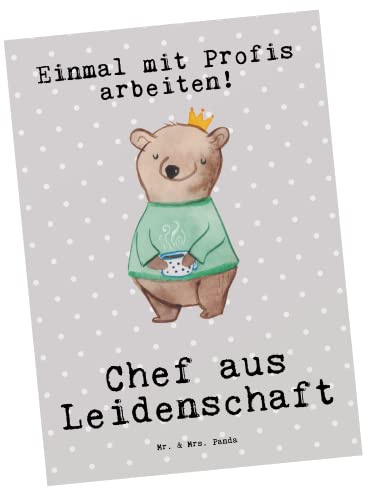 Mr. & Mrs. Panda Postkarte Chef Leidenschaft - Geschenk, kunstkarte, Führungskraft, Grußkarte, Leiter, CEO, Bester, Spruch, Postkarten, Ansichtskarte, Ansichtskarten, Lustig