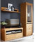 TV Möbel Wohnzimmer Set Massivholz Mediawand Wohnwand TV Wand Lowboard Wandboard Vitrinenschrank Kiefer massiv eichefarbig