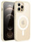JETech Magnetisch Hülle für iPhone 12 Pro Max 6,7 Zoll Kompatibel mit MagSafe, Durchscheinende Matt Handyhülle Rückseite Dünn Stoßfest Schutzhülle (Beige)