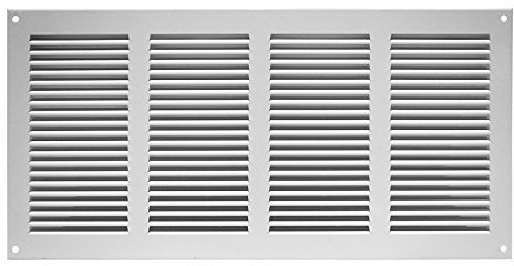 ABOUT VENT 400x200mm Grille de Ventilation en Acier Blanc avec Moustiquaire - Grilles d'aération Métallique