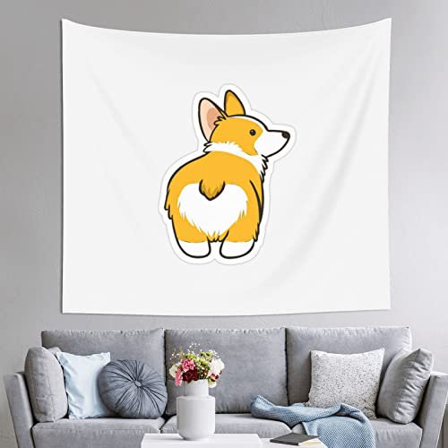 BEULSI Niedlicher Corgi Butt Room dekorativer Wandteppich, einzigartig und langlebig, weich und hautfreundlich für Schlafzimmer und Wohnzimmer