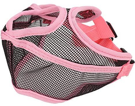 HERCHR Hundemaulkorb, Verhindert Beißen, Kauen, Lecken, Atmungsaktiver Hundemaulkorb, Kurze Schnauze, Hundemaulkorb Für Kleine Hunde(L-Rosa)