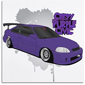 JDM Auto-Poster für Civic Coupe Rennauto Sportauto dekorative Malerei Leinwand Wand und Kunst Bild Familie Schlafzimmer Dekor 40 x 40 cm