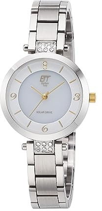 ETT Eco Tech Time Solar Damen Uhr Analog mit Edelstahl Armband ELS-12144-12M