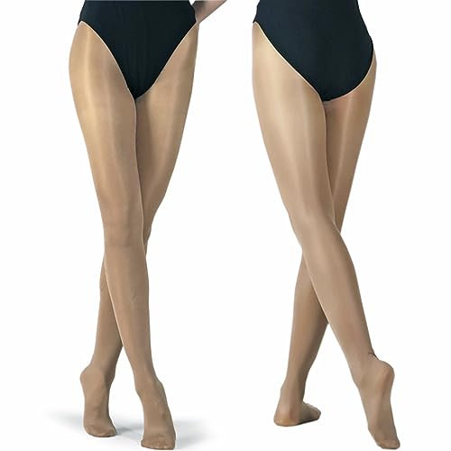 DANCEYOU Collants Danse Femmes Brillant Opaque Elastique pour Filles Ballet Performance Marron Clair XLA