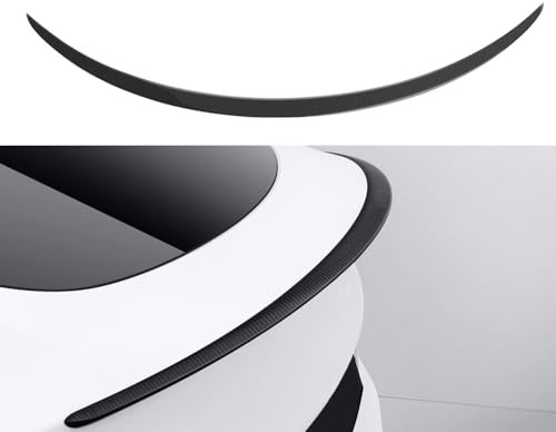 Ywooon Real Carbon Spoiler für Tesla Model 3 2016–2023 (Echte Matte Carbon) | Original Heckspoiler für Tesla Model 3, Flügel Lippe Performance Hecklippe, Kofferraum Lippe Spoiler, Echte Matte Karbonfaser
