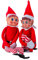 Sparklers Club Set di 2 elfi in peluche maschio e femmina, personaggi burloni, divertenti e morbidi, ideali per far vivere la magia del Natale a bambini e adulti