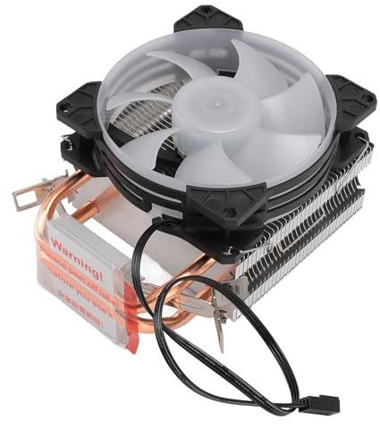 Tosuny AM4 CPU Cooler 90mm CPU Air Cooler for LGA115X 1366 775 1200 2011 for AM4 AM3+ AM3 FM2+ FM1 Processors, 1800PRM 2 Copper Heat Pipes RGB Lighting Cooling Fan