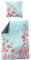 Bierbaum 2-teiliges Digitaldruck Mako Satin Wende - Bettwäsche Set in 155x220 + 80x80 cm Design 5148-01 bleu Vögel Blumen