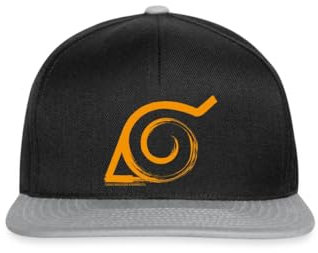 Spreadshirt Naruto Symbol des Hidden Leaf Village Snapback Cap, One Size, Schwarz/Grau