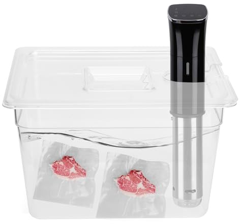Recipiente Sous Vide Plegable con Bisagras para Circulador de Cocción de Precisión 11 Litros con Tapa para Entusiastas