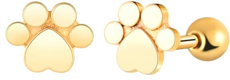 Yumilok Frauen Ohrstecker Nickel frei hypoallergen Mädchen Ohrringe Pfötchen Herren Ohrstecker Edelstahl zierlich Tier Katze Fußabdruck Ohrring für Frauen Mädchen