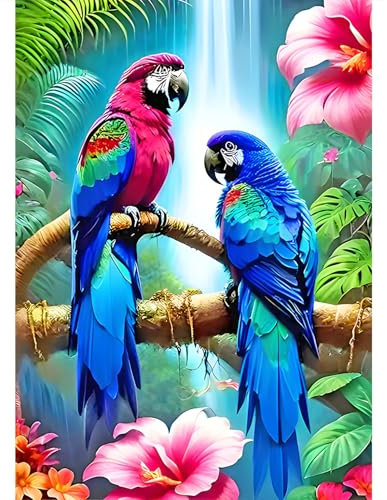 DPIDEA Diamond Painting, Oiseaux Peinture Diamant pour Adulte 5D Diamant Painting DIY Diamant Painting Kit Complet Oiseaux Broderie Diamant pour Décoration Intérieur 30x40cm