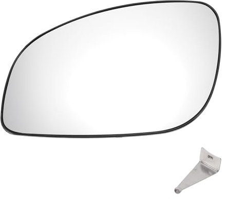 A ABSOPRO Espejo Retrovisor Del Lado Izquierdo Del CocheReemplazo De Cristal Con Placa De RespaldoConvexoNo CalefactadoColor Blanco Para Opel Para Vauxhall Vectra C 2002-2009