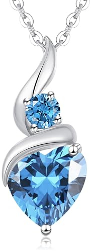 LOUISA SECRET Kette Damen Infinity Herz Anhänger 925 Sterling Silber or Messing mit Rose Gold plattiert Geburtsstein Halskette für Damen Valentinstag Weihnachten Geburtstag für Sie Frauen mama