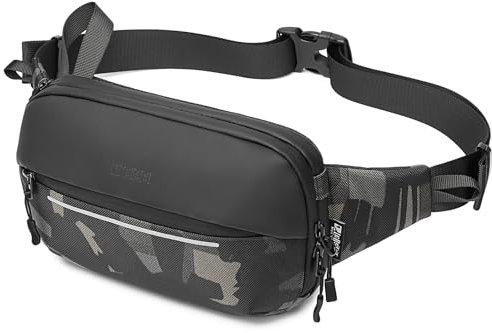 Huntvp Bauchtasche Herren Sport Hüfttasche Erweiterbare Gürteltasche Nylon Fanny Pack Multifunktional für Camping Wandern Reisen Outdoor Sport, Camo