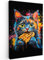 MuchoWow© Leinwand Groß 80x120 cm XXL Deko Schlafzimmer Aesthetic Leinwandbilder Wohnzimmer Gemälde Foto Geschenk Living Room Decoration Katze - Graffiti - Bunt - Waffel - Essen