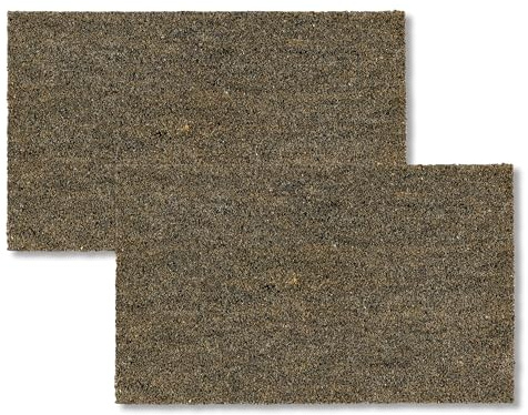 Moderne Kokosfußmatte Haustür - Fußmatte Grau 2er Set 45x75 cm (Rechteckig) | Coco Shape Fussmatte Innenbereich Türmatte Außen überdacht Kokosfaser natur Kokosmatte strapazierfähig Fußabstreifer Design