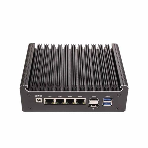 PcZinophyte Solider lüfterloser Firewall-Mini-PC N100 4 LANs i226-V 2,5G DDR4 COM USB-C-Unterstützung OPNsense ESXi-Computer