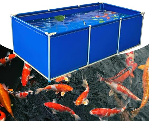 Poxvythb Set Laghetto Fuori Terra Premium Grande Piscina per acquacolturaacquario per Acquario per Interni ed Esterni per irrigazio | Dimensioni 3x2x0.8m | Blu