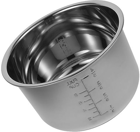 OKUMEYR Olla Arrocera Antiadherente 4l De Acero Inoxidable 304 Fondo Grueso Multifunción para Cocina Doméstica Repuesto Interior Compatible Olla Eléctrica