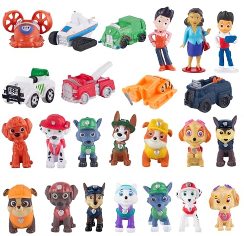 Biuebinc 24 Stück Figur Spielzeug Mitgebsel, Anime Hund Patrol Figuren Geschenk, Dog Kuchen Deko Paw Tortendeko