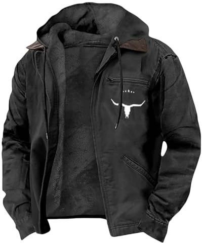 Générique Veste a Capuche Homme Hiver Coupe Vent Chaude Blouson de Travail Bombers Couleur Unie Jacket Décontractée Aviateur Multipoche Vestes Classique Hauts à Lacets Manteau d'Extérieur Vetement