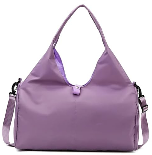 Yoga Mat Gym Bag for Women Sports Handbags Travel Fitness Tote Swimming Shoulder Large Capacity with Strap(Purple)