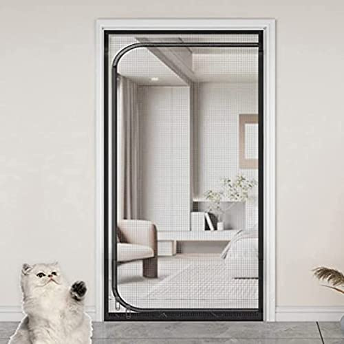 Mosquitera For Puertas Reforzada 90cm X 220cm, Resistente For Mascotas con Cremallera, Evita Que Perros Y Gatos Salgan De Casa, Negro(110x220cm)