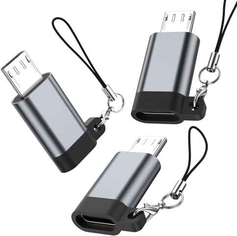 Zoye Micro USB to USB C Adapter,3 Pack Type C Female to Micro B Male Converter,QC 2.0 Fast Charging & Data Transfer Compatible with PS4 Xbox Game controller Spaker Driving Recorder Moto G5/E5 (3)