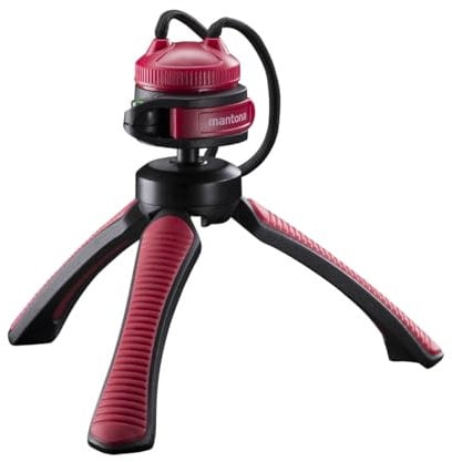 Mantona kaleido Gaia leichtes Mini Tisch und Handstativ (geeignet für Spiegelreflex, Digitalkameras und Camcorder) sundown red