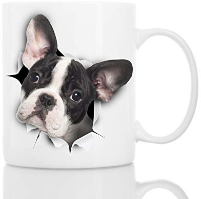 French Bulldog Coffee Mug - Ceramic Funny Coffee Mug - Perfect French Bulldog Gift - Cute Novelty Coffee Mug Present - Great Birthday or Christmas Surprise for Friend or Coworker, Men and Women (11oz)