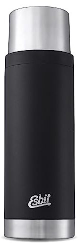 Esbit Thermoflasche Sculptor - Isolierte Flasche aus Edelstahl für warme und kalte Getränke – 1000 ml in Schwarz